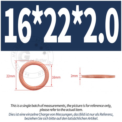 Copper Sealing Washers Metric - M3 M4 M5 M6 M8 M10 M12 - M60 Sump Plug Washer - Picture 93 of 130
