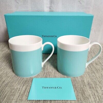 Tiffany&Co Color Block Mug Cup Set Blue White Bone China Tiffany&Co Color Block Mug Cup Set Blue White Bone China