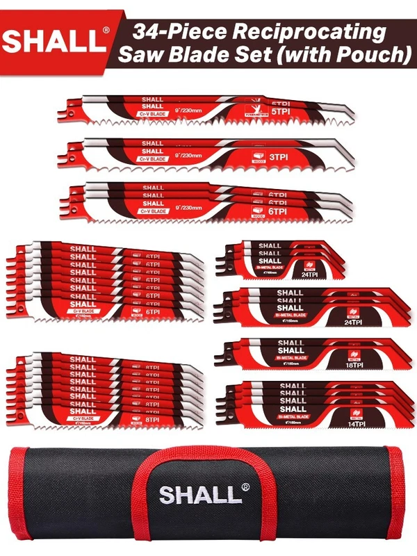 SHALL 34-piece wood and metal blade set