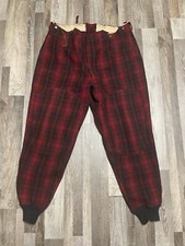 Woolrich Red/Black Buffalo Plaid Wool Hunting Pant Men sz 38 VTG USA