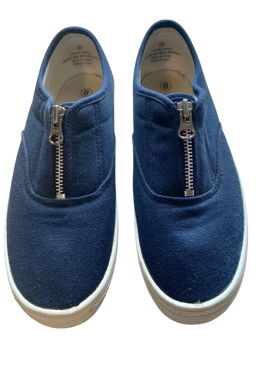 Zip front deals sneakers
