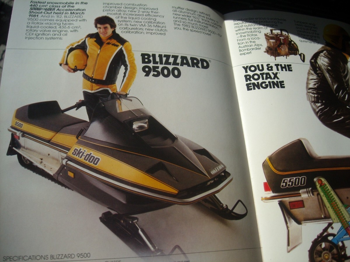 1982 Vintage SKI DOO Snowmobile Full Line Brochure Blizzard 9500