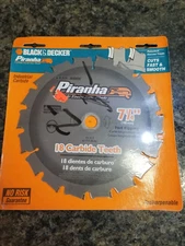 Black & Decker Piranha 7.25" Industrial Carbide Saw Blade ~ 18 Teeth