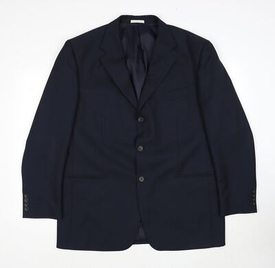 Greenwoods Herren Anzugjacke blau Polyestermischung Größe 44 Reg