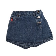 GUESS JEANS Girls Denim Shorts Skort Button 4 Dark Wash Jean