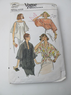 Vogue Patterns 9760 Misses Tops One Size (M)