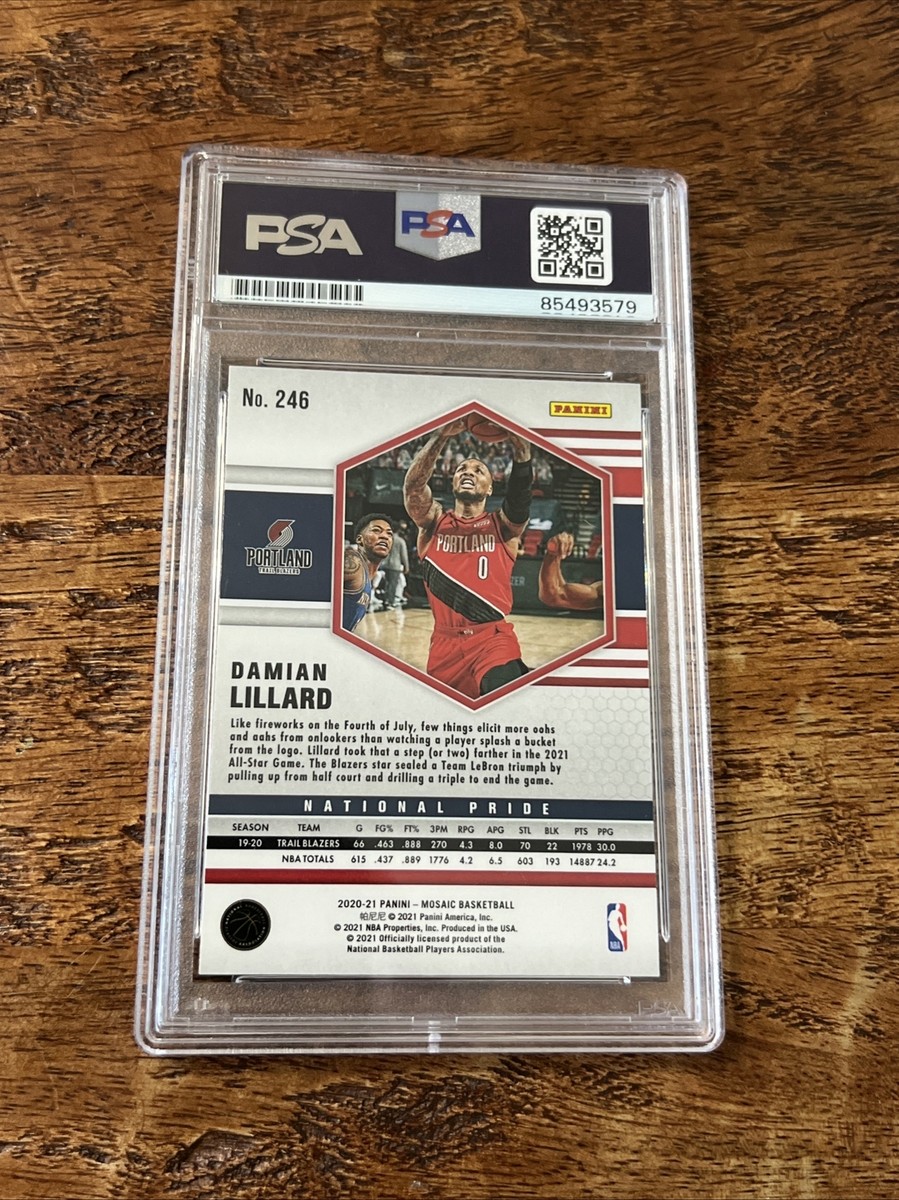 Damian Lillard IP Signed Mosaic Card PSA DNA Coa Slab Trail