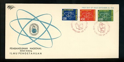 Postal History Indonesia #578-580 FDC Science Atom Atomic Nuclear 1962 ...