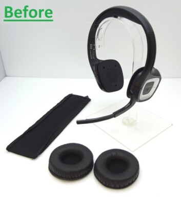 Plantronics Audio 655 & 995 Gamrcom P80 & 818 - 2 Ohr Kissen + 1 Kopfband