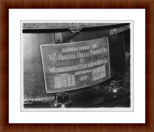 Nikola Tesla Westinghouse Niagara Falls AC Generator Patent Plate Photo Wall Art