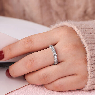 Wuziwen Classic Stacking Wedding Bands for Women for Engagement Ring 925 Silver