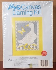 Lily Canvas Darning Kit Duck Design Wall Hanging 12" x 16"