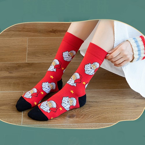 5 Paia Calzini Donna Vestito Natalizio Divertenti Novità Caldi Morbidi Colorati Calzini Vacanze - Foto 15 di 18