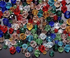 5040 crystal faceted 6mm-8mm assorted Beads 7 oz