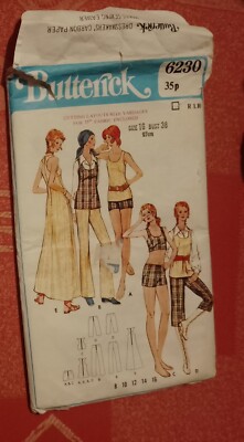 Vintage Butterick Schnittmuster 6230 70er Jahre Kleid Oberteil Rock Hose Hose
