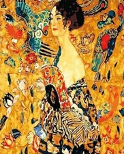 USA - DIY Paint by Number Kit Acrylic Painting Home Decor - Lady with Fan Klimt