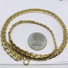 EARLY TRIFARI 18” GOLDTONE WEAVED LINK NECKLACE MARKED VINTAGE JEWELRY