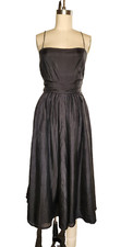 Chan Luu SILK Black Dress Tie on Waist Spaghetti Strap 2 Layers Gorgeous size S