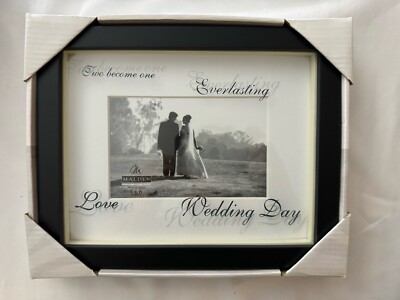 MALDEN Wedding 4 X 6 Photo Frame Wedding Shower Gifts Black Frame NEW in Box