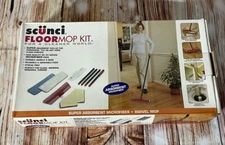 Scunci Swivel Floor Mop Kit With Reusable Microfiber Pads Cleans Floors Glass
