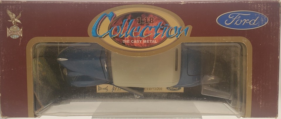 Road Legends 1937 Ford Convertible Coupe Street Rod Blue 1/18 Scale ...