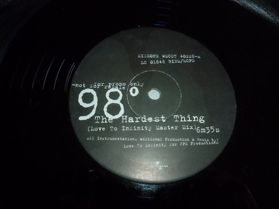 98o - The Hardest Thing (Love To Infinity Master Mix) - UK 2-track 12'' Vinyl Pro