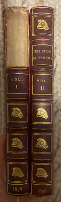 Rare First Edition - ''The Reign of Terror'' 1898, 2 Volumes - Red Leather Bound -
