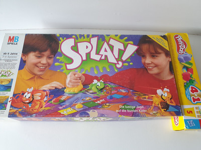 SPLAT! inkl neuer Play Doh Knete- Brettspiel MB SPIELE Retro VOLLSTÄNDIG