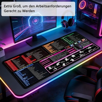 Mauspad Deutsch Excel Schreibtischunterlage Deutsch mit Word & PPT Shortcuts DHL