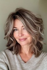 Ash Brown with Blonde Highlight Dark Roots Bob 100 Human Hair Lace Front Wigs