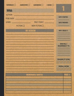 Reading Log: Basic | Reading Log Journal | Book Review Journal for Book Love...