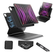 iPad Pro 12.9 Case with Keyboard, Easy-Set Magnetic Stand, Black