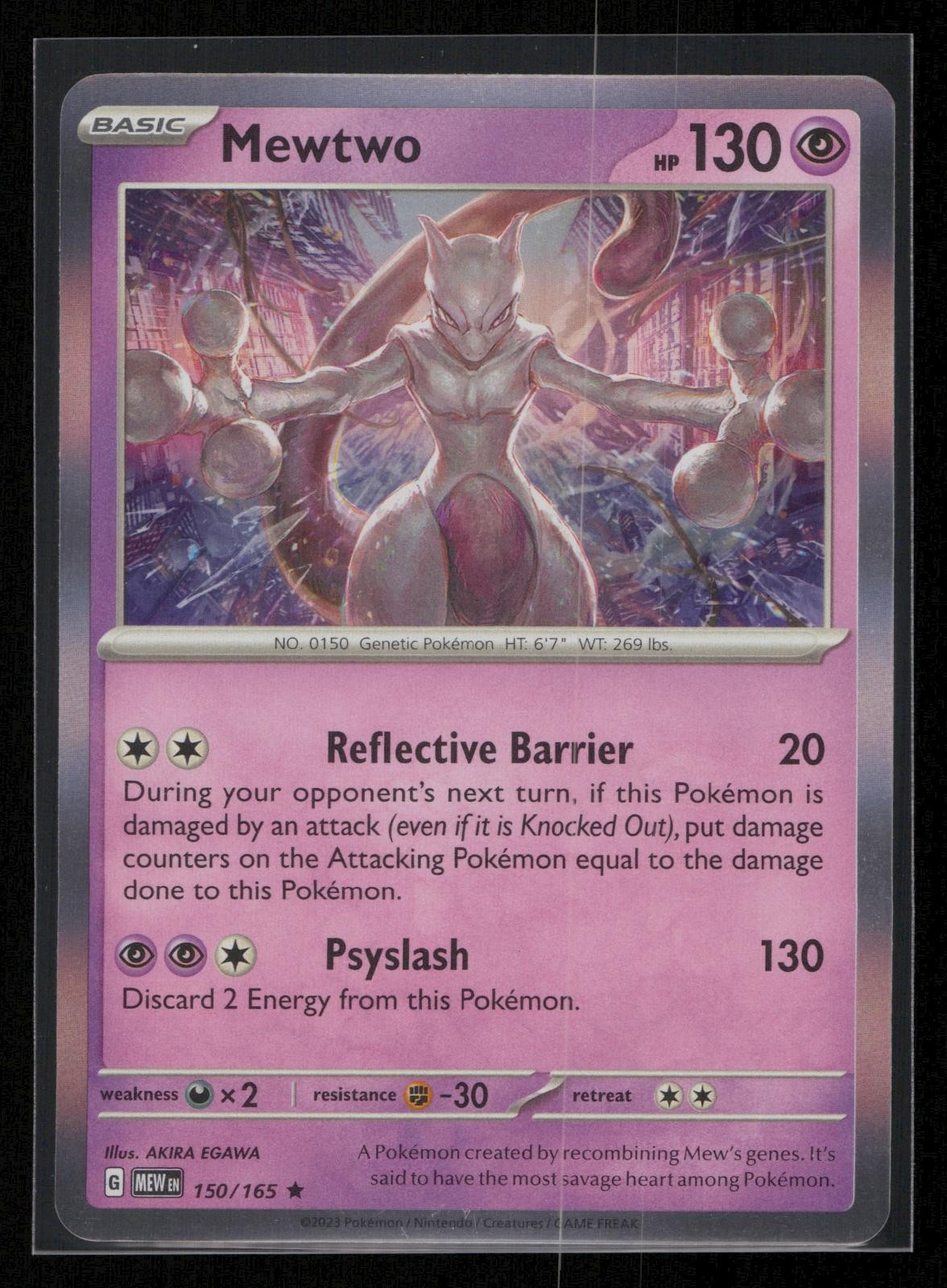 Mewtwo 150/165 Rare 151 Pokemon Holo Near Mint