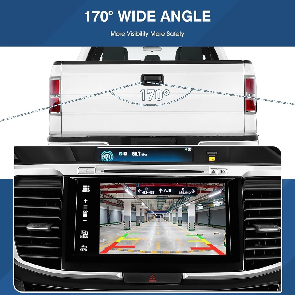 Cámara de reversa con manija de puerta trasera para Ford F150 (2004-2014) F250 F350 F450 2008-2014 Foto 4 de 4