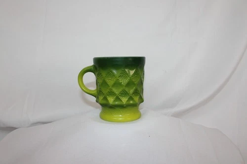 Vintage Fire-King Kimberly Green Pedestal Mug – Anchor Hocking – 1960s