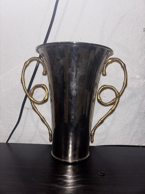 Evoca by L'Objet 24K Gold Bamboo Vase  10''H x7W