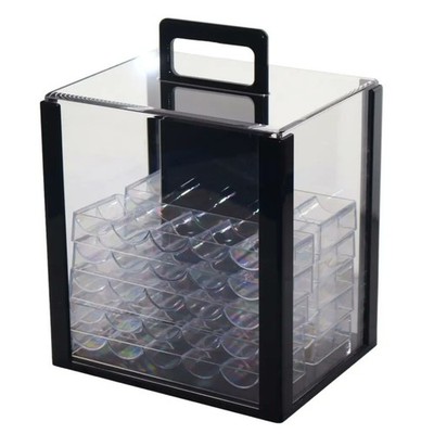 Acrylic Poker Chip Carrier Bird Cage - 1000 Chip - With10 Stack Racks
