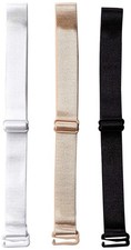 The Natural womens Elastic Holder Bra Strap, White One Size, Nude Black