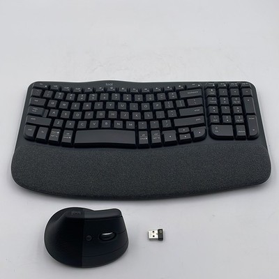 Logitech Wave Keys & Lift Vertical Wireless Keyboard and Mouse Combo Graphite