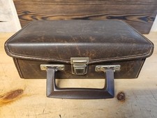 Cassette Travel Case Brown Faux Leather Briefcase Vintage Holds 12 BMI Brand