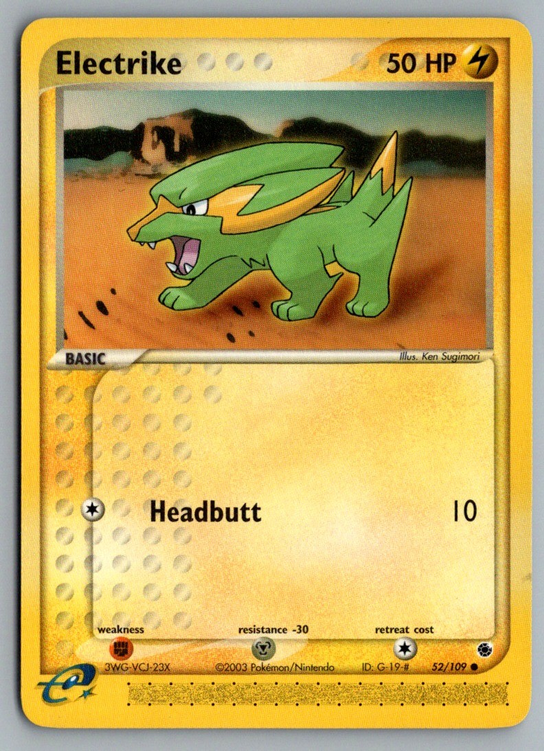 Electrike 52/109 Common Ruby & Sapphire Pokemon Lightly Played