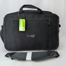 Google Laptop Bag Messenger Briefcase Black Embroidered Logo Promo New Polyester