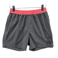 Chubbies Two Tones Hybrid Gym Swim Shorts Mens Grey Pink Drawstring 5.5" Size S