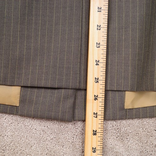 Le Suit Pantsuit Women 14 Gray Yellow Pinstripe Classic Career Shawl VTG NWT - Picture 10 of 19