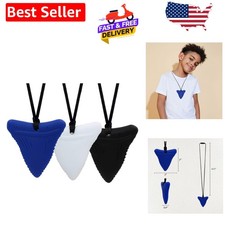 Chew Necklaces for Sensory Kids, 3 Pack Sensory Toys Silicone Chewy Necklace ...