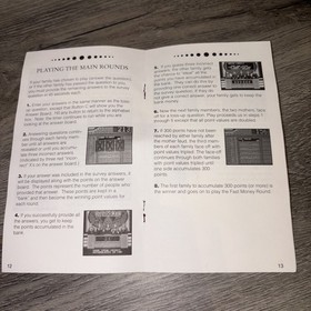 Family Feud (Sega Genesis, 1993) Game, Paper Case, Directions