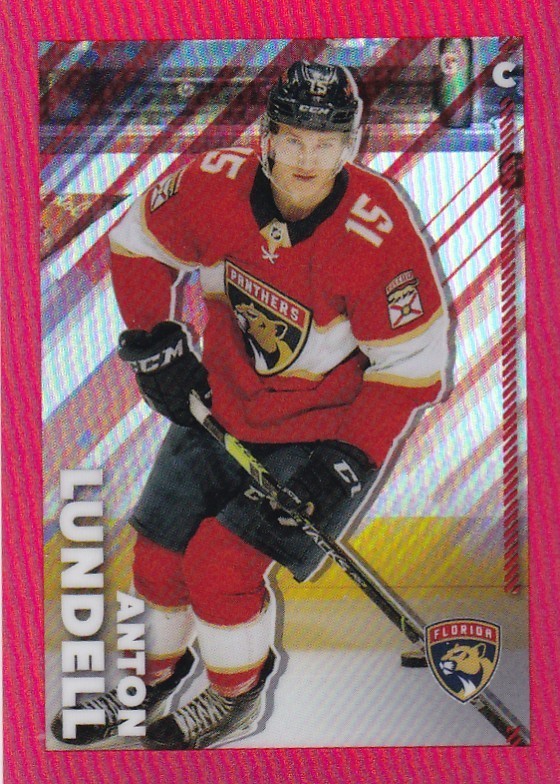 2022-23 TOPPS CHROME NHL STICKER #217 ANTON LUNDELL  SP RED REFRACTOR  /5 MADE
