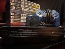 Sony PlayStation 2 Fat Console Black SCPH-30001 Sports Bundle (Tested & Working)