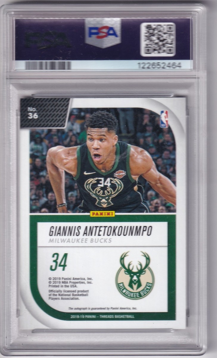 2018-19 Panini Threads - Signage Giannis Antetokounmpo #36 Gold
