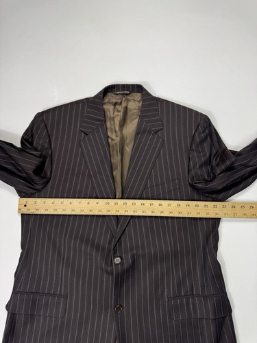 Canali Men's 44L Blazer Suit Jacket Sport Coat 100% wool Brown Striped Luxury - Picture 10 of 11